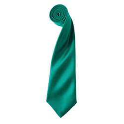 Premier Mens Plain Satin Tie (Narrow Blade) - One Size, Emerald