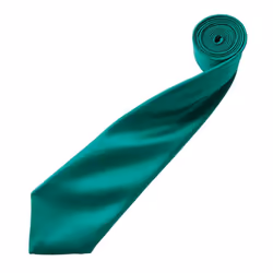 Premier Mens Plain Satin Tie (Narrow Blade) - One Size, Emerald