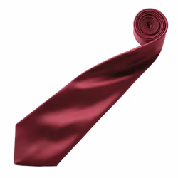 Premier Mens Plain Satin Tie (Narrow Blade) - One Size, Burgundy