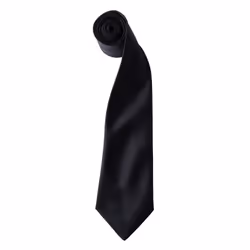 Premier Mens Plain Satin Tie (Narrow Blade) - One Size, Black