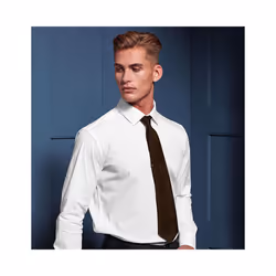 Premier Mens Plain Satin Tie (Narrow Blade) - One Size, Black
