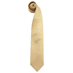 Premier Mens âColoursâ Plain Fashion / Business Tie - One Size, Gold