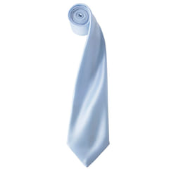 Premier Mens Plain Satin Tie (Narrow Blade) - One Size, Light Blue