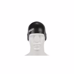 Junior Plain Moulded Silicone Swimming Cap | Dry Hair | Kids Swim, Black, One Size