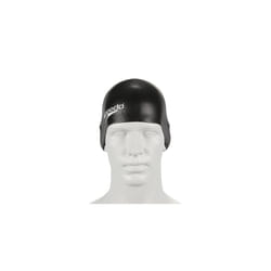 Junior Plain Moulded Silicone Swimming Cap | Dry Hair | Kids Swim, Black, One Size