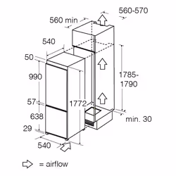 CDA FW927 Integrated 70/30 combination fridge freezer
