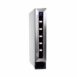 Amica AWC150SS, Compressor wine cooler, Freestanding, 6 bottle(s), G, Interior light, Black
