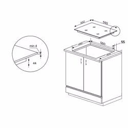 CDA HN6013FR hob Black Built-in 60 cm Zone induction hob 4 zone(s) - Additional view 4
