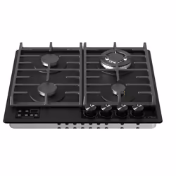 CDA HVG631MB, Black, Built-in, 58 cm, Gas, Glass, 4 zone(s)