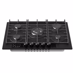 CDA HVG731MB, Black, Built-in, 70 cm, Gas, Glass, 5 zone(s)