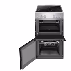 Amica AFC502SS cooker Freestanding cooker Electric Ceramic Black, Silver