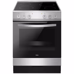 Amica AFC601SS, Freestanding cooker, Black, Silver, Rotary, Stainless steel, 1.3 m, Storage drawer