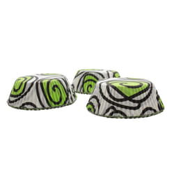 Cupcake & Fairy Cake Cases - Grease & Oven Proof - Various Designs & Pack Sizes - 120, Green Swirl