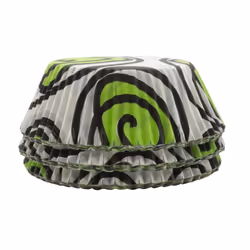 Cupcake & Fairy Cake Cases - Grease & Oven Proof - Various Designs & Pack Sizes - 120, Green Swirl