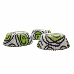 Cupcake & Fairy Cake Cases - Grease & Oven Proof - Various Designs & Pack Sizes - 120, Green Swirl