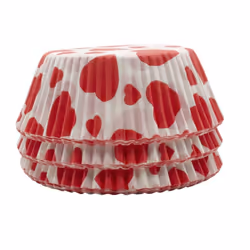 Cupcake & Fairy Cake Cases - Grease & Oven Proof - Various Designs & Pack Sizes - 180, Hearts