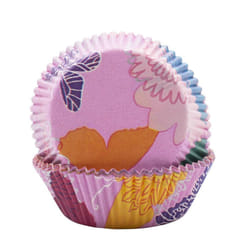 Cupcake & Fairy Cake Cases - Grease & Oven Proof - Various Designs & Pack Sizes - 60, Pink Flower & Butterfly
