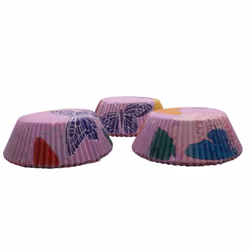 Cupcake & Fairy Cake Cases - Grease & Oven Proof - Various Designs & Pack Sizes - 60, Pink Flower & Butterfly