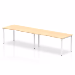 Dynamic Evolve Plus Single Row, Office, Straight, Rectangular shape, Maple colour, Melamine Faced Chipboard (MFC), White