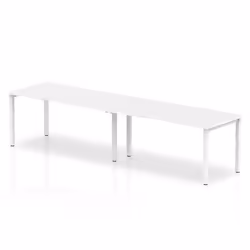 Dynamic Evolve Plus Single Row, Office, Straight, Rectangular shape, White, Melamine Faced Chipboard (MFC), Silver