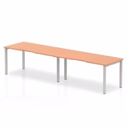 Dynamic Evolve Plus Single Row, Office, Straight, Rectangular shape, Beech, Melamine Faced Chipboard (MFC), Silver