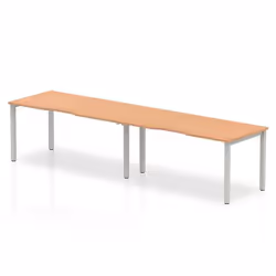 Dynamic Evolve Plus Single Row, Office, Straight, Rectangular shape, Oak, Melamine Faced Chipboard (MFC), Silver