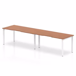 Dynamic Evolve Plus Single Row, Office, Straight, Rectangular shape, Walnut, Melamine Faced Chipboard (MFC), Silver