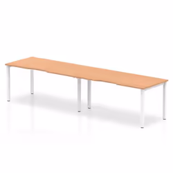 Dynamic Evolve Plus Single Row, Office, Straight, Rectangular shape, Oak, Melamine Faced Chipboard (MFC), Silver