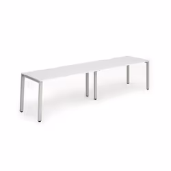 Dynamic Evolve Plus Single Row, Office, Straight, Rectangular shape, White, Melamine Faced Chipboard (MFC), Silver