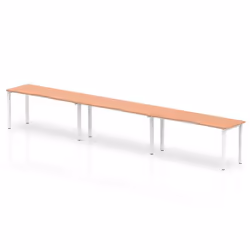 Dynamic Evolve Plus Single Row, Office, Straight, Rectangular shape, Beech, Melamine Faced Chipboard (MFC), White