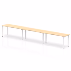 Dynamic Evolve Plus Single Row, Office, Straight, Rectangular shape, Maple colour, Melamine Faced Chipboard (MFC), White