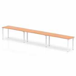 Dynamic Evolve Plus Single Row, Office, Straight, Rectangular shape, Oak, Melamine Faced Chipboard (MFC), White