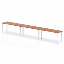 Dynamic Evolve Plus Single Row, Office, Straight, Rectangular shape, Walnut, Melamine Faced Chipboard (MFC), Silver