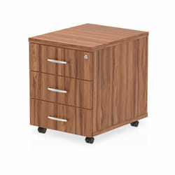 Dynamic I000125 office drawer unit Walnut Melamine Faced Chipboard (MF