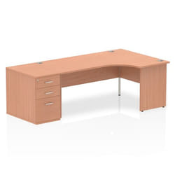 Dynamic Impulse Panel End Crescent Desk Workstation