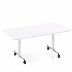 Dynamic Impulse 1600mm Flip Top Rectangular Table White Finish Silver