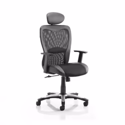 Sleek. elegant and refined seating made from a combination of leather and mesh.