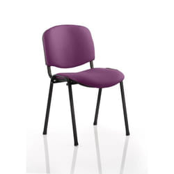 Dynamic ISO Stacking Chair Bespoke Tansy Purple Fabric Black Frame - K