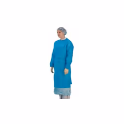 Premier Disposable Long Sleeved Gown, Stockinette Cuffs, Blue, Pack of 50 (5519)