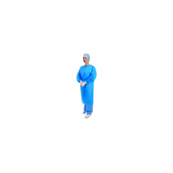 Premier Disposable Long Sleeved Gown, Elasticated Cuffs, Blue, Pack of 10 (5520)