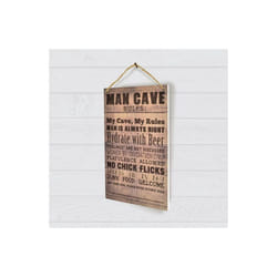 Mens Wooden Novelty Man Cave Rules Wall Plaque Sign