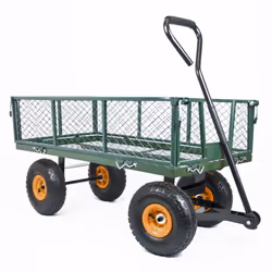 GARDEN TROLLEY Wagon Cart Fold Down Sides Steel Gardening Truck
