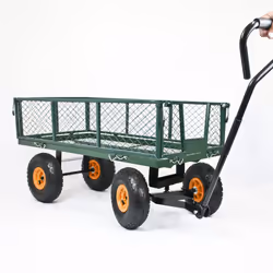 GARDEN TROLLEY Wagon Cart Fold Down Sides Steel Gardening Truck