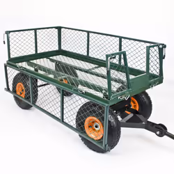 GARDEN TROLLEY Wagon Cart Fold Down Sides Steel Gardening Truck