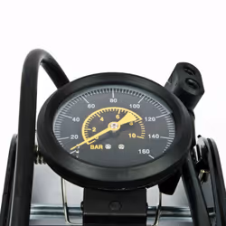 Double Piston Bicycle Foot Pump with Pressure Gauge Dual Barrel Bike Cycling
