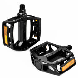 Flat Platform Bike Pedals 9/16" Metal Bicycle Set - Black
