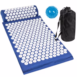 Acupressure Mat with Pillow & Ball Acupuncture Pin Massage Set Neck Pain Relief - Blue