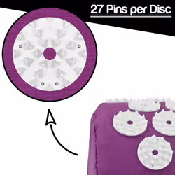 Acupressure Mat with Pillow & Ball Acupuncture Pin Massage Set Neck Pain Relief - Purple
