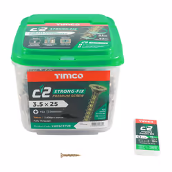 Timco C2 Strong-Fix Countersunk Multi-Purpose Screws - 3.5 x 25mm (2000 pack)