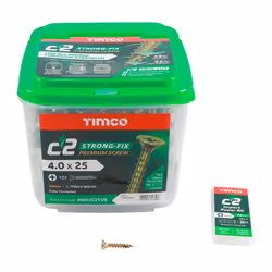TIMCO C2 Strong-Fix Multi-Purpose Premium Countersunk Gold Woodscrews - 4.0 x 25